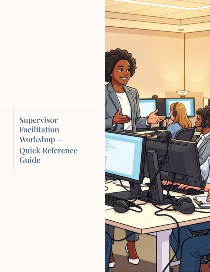 Preview of the Supervisor Facilitation Workshop quick reference guide